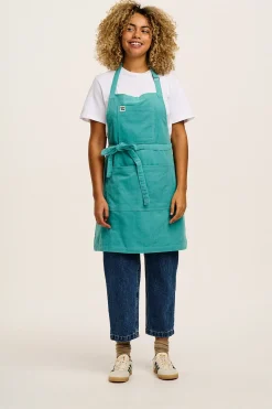 Lucy & Yak Ada - Corduroy Apron in Jade Green Hot