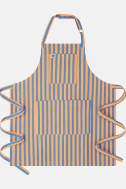 Lucy & Yak Ada - Cotton Apron in Orange & Blue Stripe Outlet