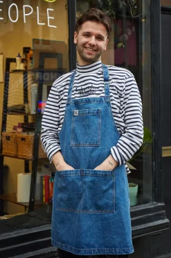Lucy & Yak Ada - Denim Apron in Mid Wash Blue Best