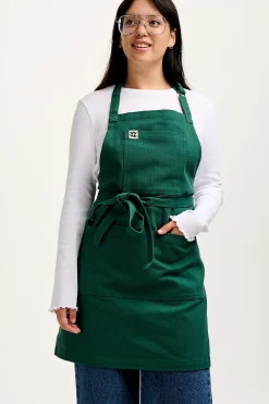 Lucy & Yak Ada - Heavyweight Cotton Apron in Posy Green Discount