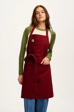 Lucy & Yak Ada - Heavyweight Cotton Apron in Maroon Best