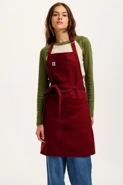 Lucy & Yak Ada - Heavyweight Cotton Apron in Maroon Best