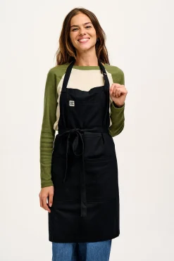 Lucy & Yak Ada - Midweight Cotton Apron in Classic Black Online