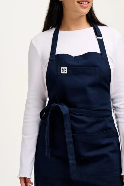 Lucy & Yak Ada - Midweight Cotton Apron in Navy New