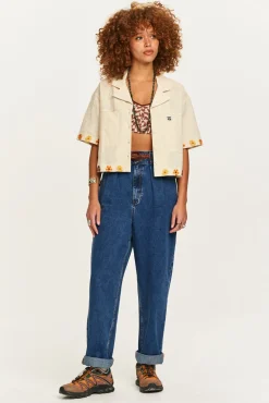 Lucy & Yak Addison - Tapered Denim Jeans in Mid Wash Blue Outlet