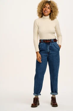 Lucy & Yak Addison - Tapered Denim Jeans in Mid Wash Blue Outlet