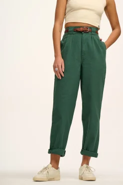 Lucy & Yak Addison - Tapered Twill Trousers in Posy Green Discount