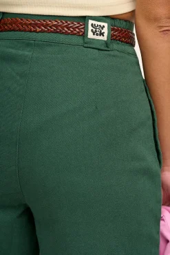 Lucy & Yak Addison - Tapered Twill Trousers in Posy Green Discount
