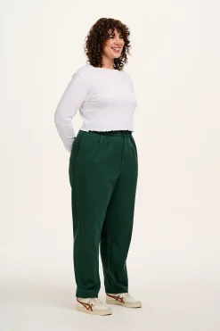 Lucy & Yak Addison - Tapered Twill Trousers in Posy Green Discount