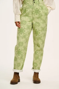 Lucy & Yak Addison - Tapered Twill Trousers in Eldorado Print Fashion