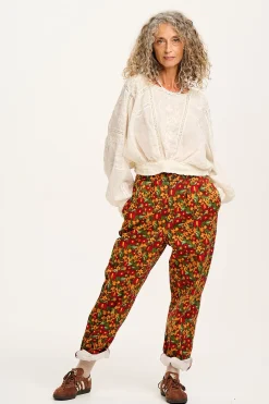 Lucy & Yak Addison - Tapered Twill Trousers in Rodeo Floral Print Outlet