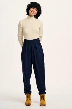 Lucy & Yak Aiden - Roll Neck Knitted Cotton Top in Pearl Best