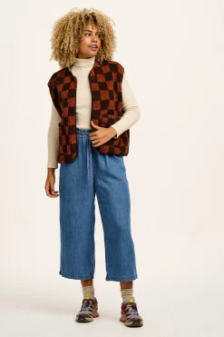 Lucy & Yak Aiden - Roll Neck Knitted Cotton Top in Pearl Best