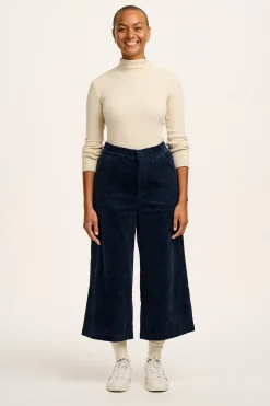 Lucy & Yak Aiden - Roll Neck Knitted Cotton Top in Pearl Best