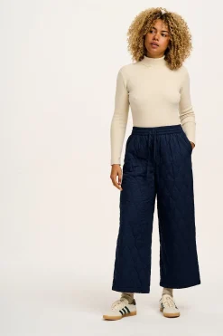 Lucy & Yak Aiden - Roll Neck Knitted Cotton Top in Pearl Best
