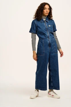 Lucy & Yak Aiden - Roll Neck Knitted Cotton Top in Black & White Stripe Hot