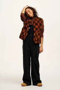 Lucy & Yak Aiden - Roll Neck Knitted Top in Mocha Brown Clearance