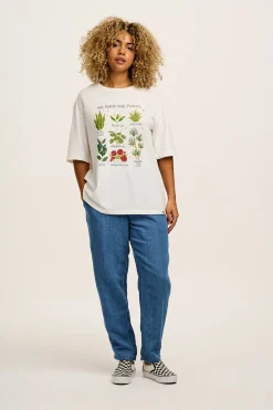 Lucy & Yak Alexa - Cotton & Hemp Trousers in Mid Wash Blue Clearance