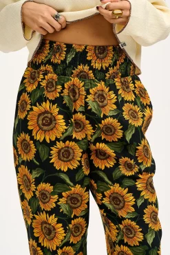 Lucy & Yak Alexa - Cotton Trousers in Sunflower Print Best