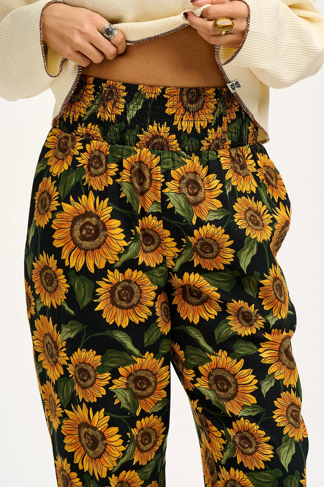 Lucy & Yak Alexa - Cotton Trousers in Sunflower Print Best