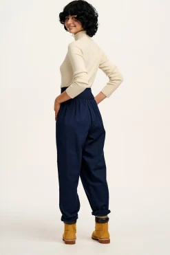 Lucy & Yak Alexa - Cotton Trousers in Varsity Blue Clearance