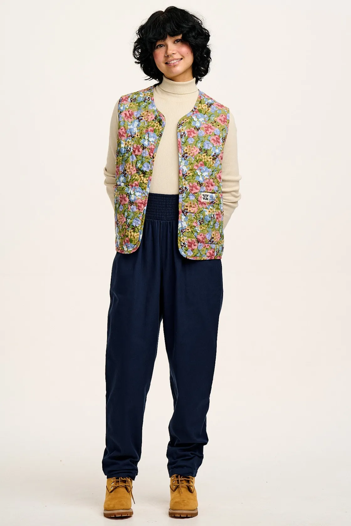 Lucy & Yak Alexa - Cotton Trousers in Varsity Blue Clearance