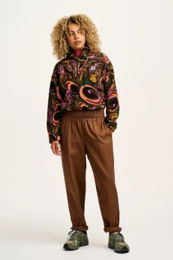 Lucy & Yak Alexa - Cotton Trousers in Cocoa Brown Discount