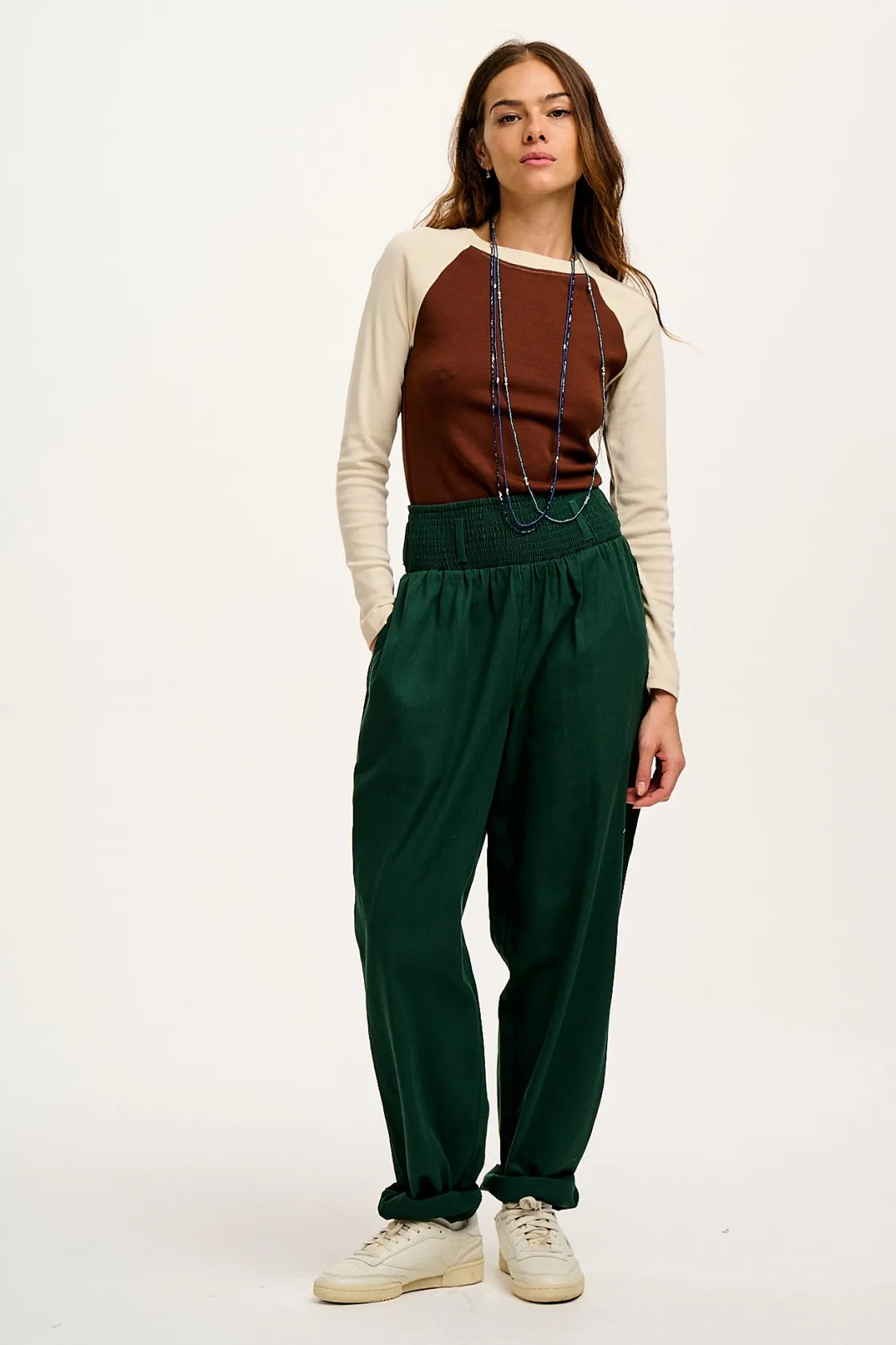 Lucy & Yak Alexa - Cotton Trousers in Posy Green Best