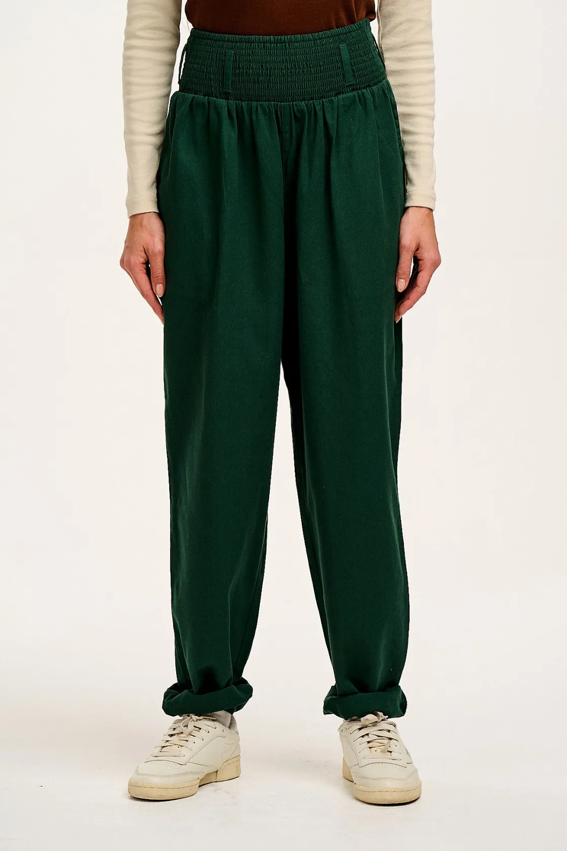 Lucy & Yak Alexa - Cotton Trousers in Posy Green Best