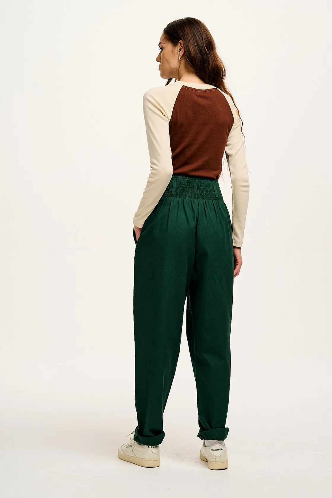 Lucy & Yak Alexa - Cotton Trousers in Posy Green Best