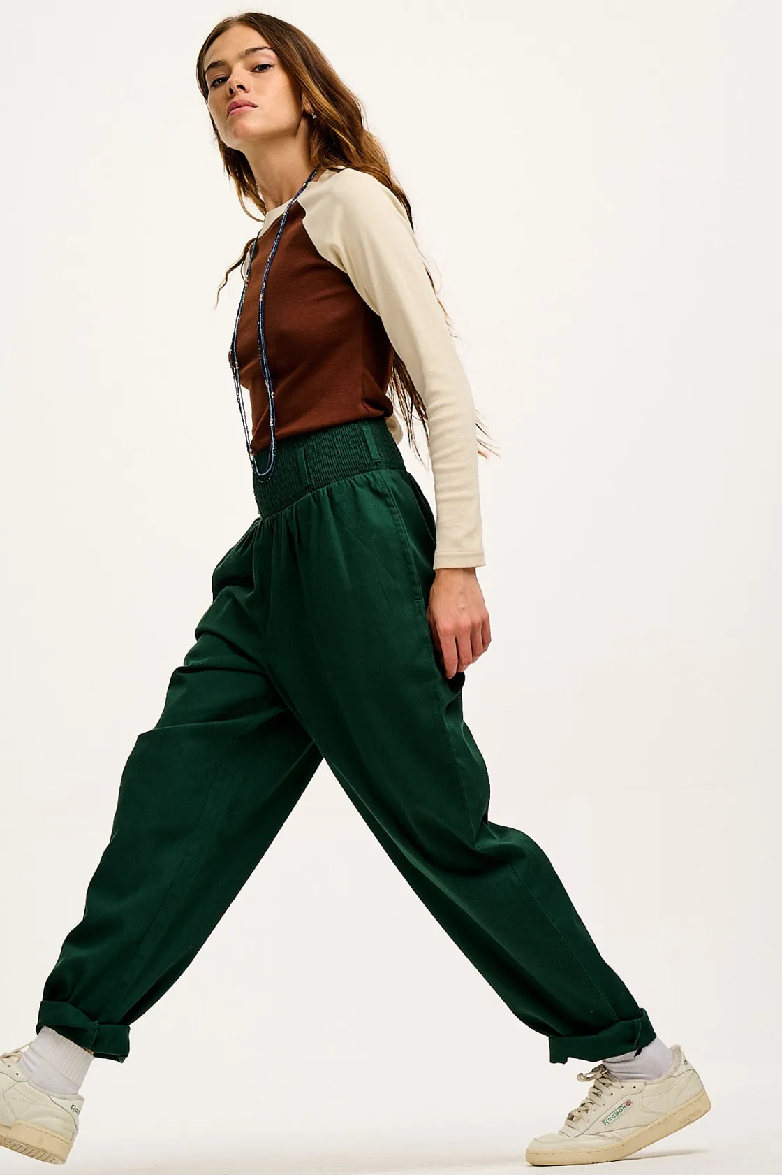 Lucy & Yak Alexa - Cotton Trousers in Posy Green Best