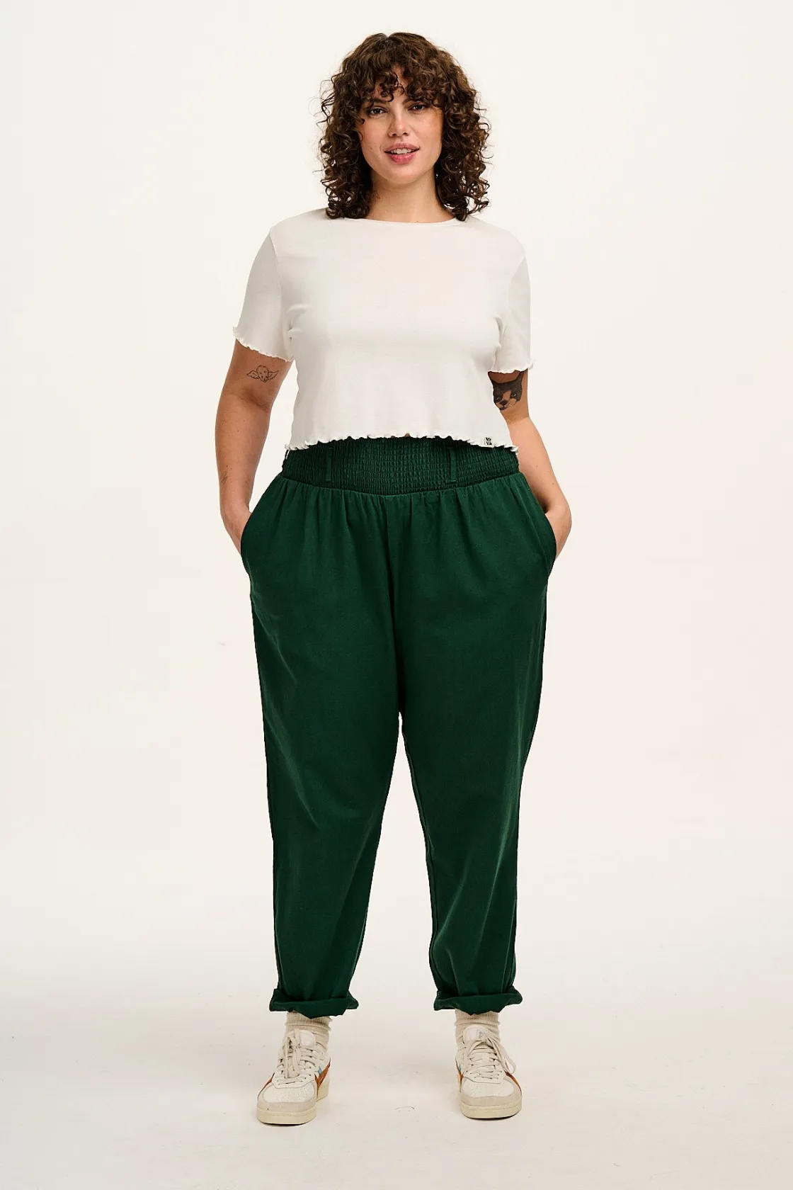 Lucy & Yak Alexa - Cotton Trousers in Posy Green Best