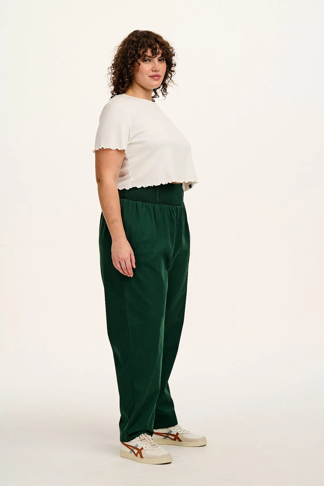 Lucy & Yak Alexa - Cotton Trousers in Posy Green Best