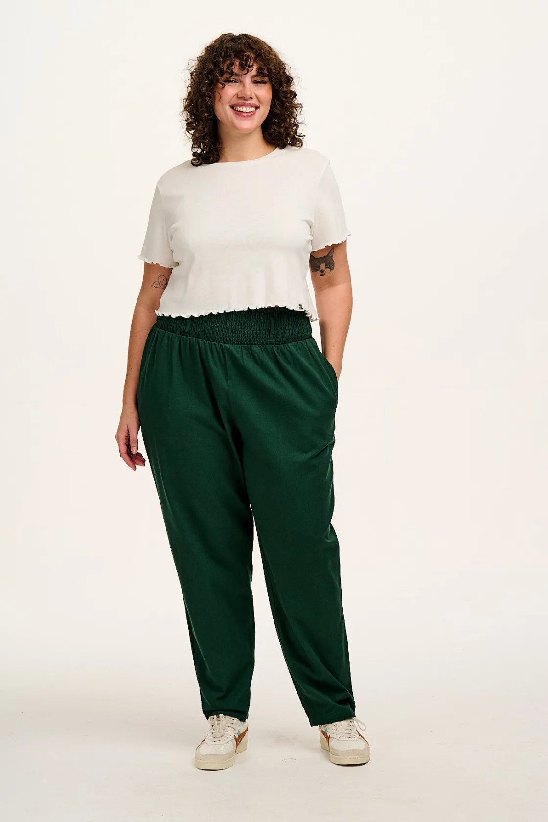 Lucy & Yak Alexa - Cotton Trousers in Posy Green Best