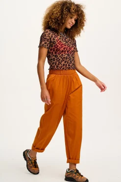 Lucy & Yak Alexa - Cotton Trousers in Hawaiian Sunset Orange Online