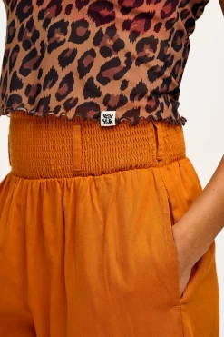 Lucy & Yak Alexa - Cotton Trousers in Hawaiian Sunset Orange Online