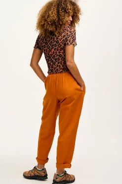 Lucy & Yak Alexa - Cotton Trousers in Hawaiian Sunset Orange Online