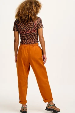 Lucy & Yak Alexa - Cotton Trousers in Hawaiian Sunset Orange Online