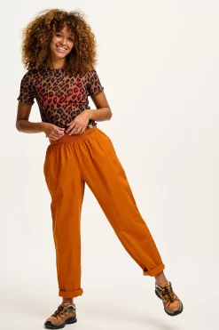 Lucy & Yak Alexa - Cotton Trousers in Hawaiian Sunset Orange Online