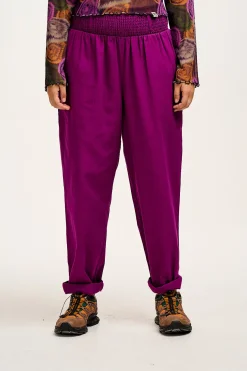 Lucy & Yak Alexa - Cotton Trousers in Hollyhock Purple Sale