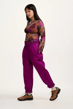Lucy & Yak Alexa - Cotton Trousers in Hollyhock Purple Sale