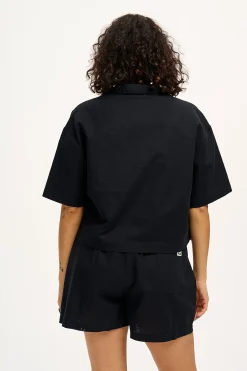 Lucy & Yak Alfie - Cotton & Linen Shirt in Black Online