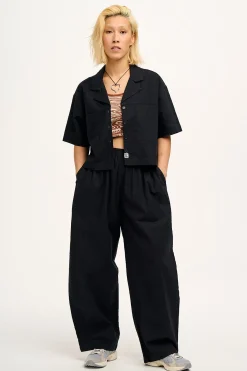 Lucy & Yak Alfie - Cotton & Linen Shirt in Black Online