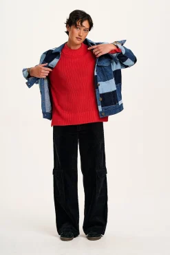 Lucy & Yak Amari - Oversized Knitted Jumper in Red Outlet