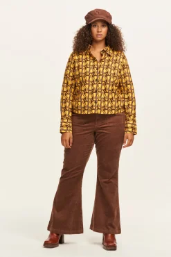 Lucy & Yak Austen - Brushed Twill Shirt in Feline Fine Print New