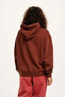 Lucy & Yak Bailey - Hoodie in Brown with Find Balance Print Best