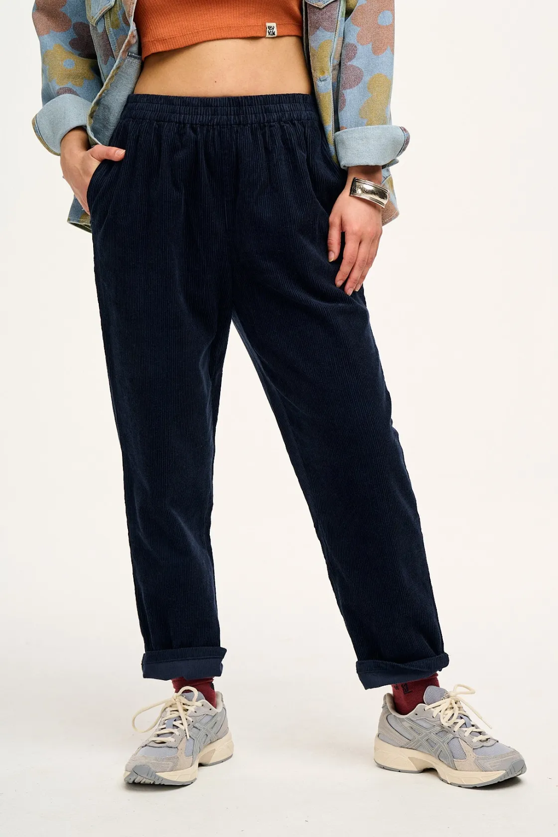 Lucy & Yak Billie - Corduroy Trousers in Sailor Blue Hot