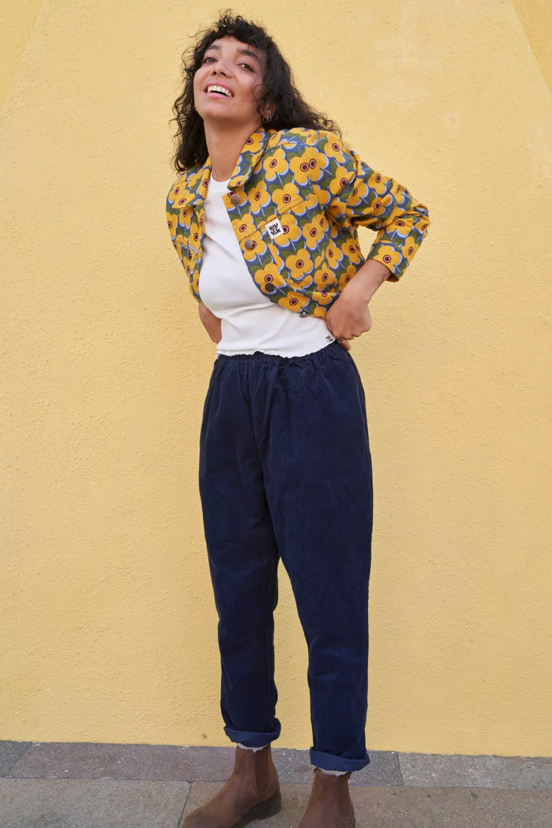 Lucy & Yak Billie - Corduroy Trousers in Sailor Blue Hot