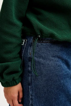 Lucy & Yak Blake - Cropped Polar Fleece in Posy Green Sale