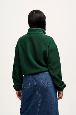 Lucy & Yak Blake - Cropped Polar Fleece in Posy Green Sale